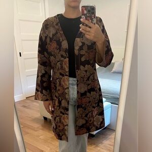 Solitaire Floral Blazer - Black and Brown